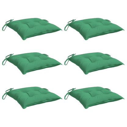 vidaXL Coussins de chaise 6 pcs Vert 40x40x7 cm Tissu Oxford