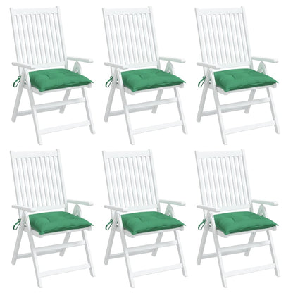 vidaXL Coussins de chaise 6 pcs Vert 40x40x7 cm Tissu Oxford