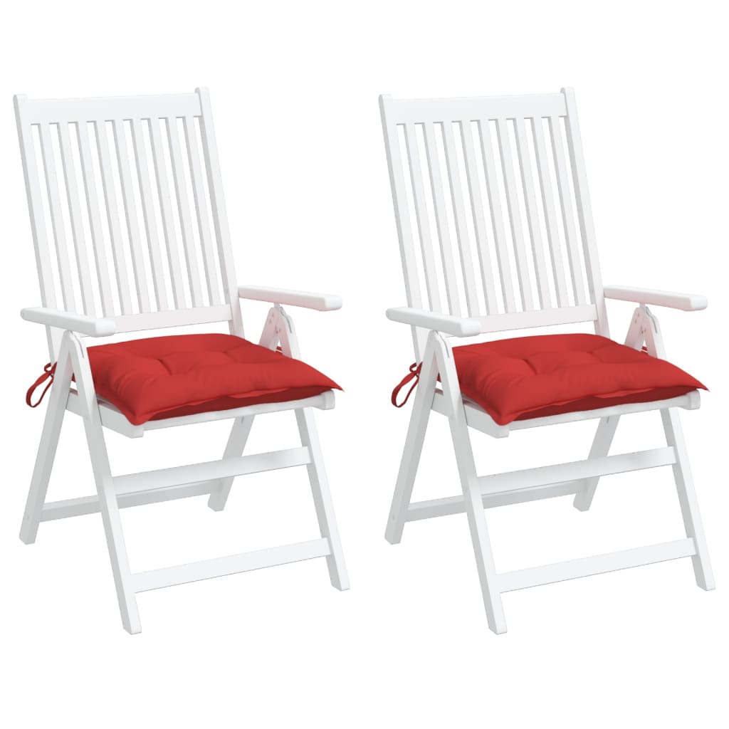 vidaXL Stuhlkissen 2 Stk. Rot 40x40x7 cm Oxford-Gewebe