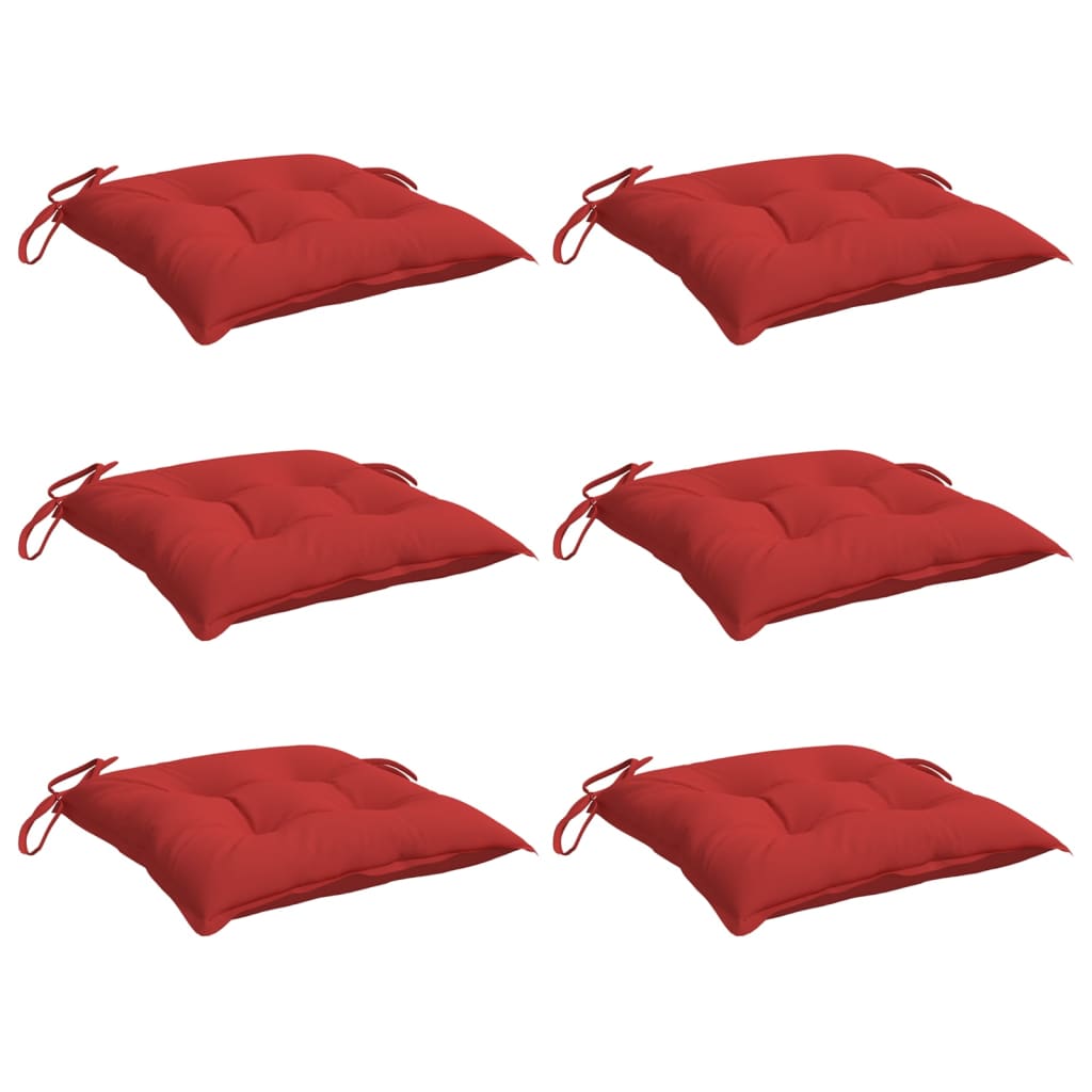 vidaXL Stuhlkissen 6 Stk. Rot 40x40x7 cm Oxford-Gewebe