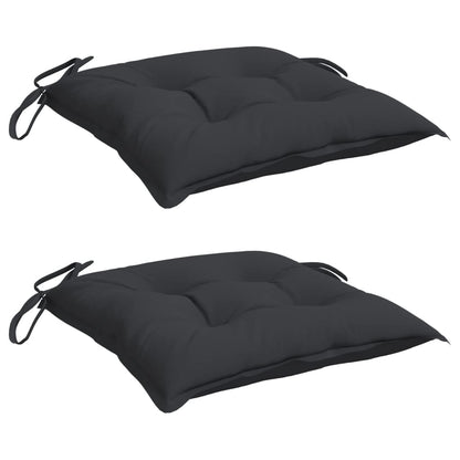 vidaXL Coussins de chaise 2 pcs Noir 40x40x7 cm Tissu Oxford