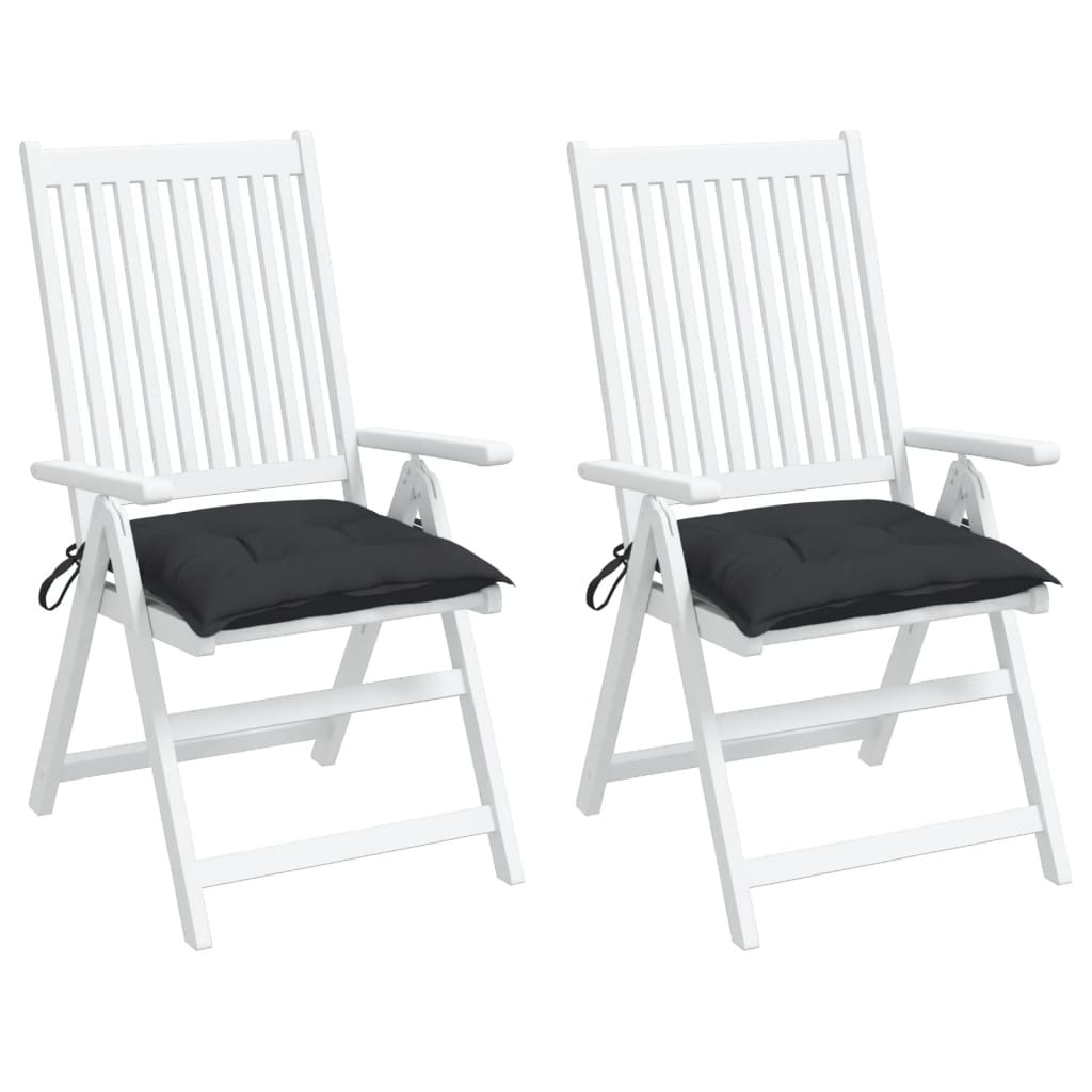 vidaXL Coussins de chaise 2 pcs Noir 40x40x7 cm Tissu Oxford