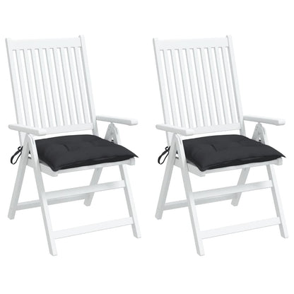 vidaXL Coussins de chaise 2 pcs Noir 40x40x7 cm Tissu Oxford