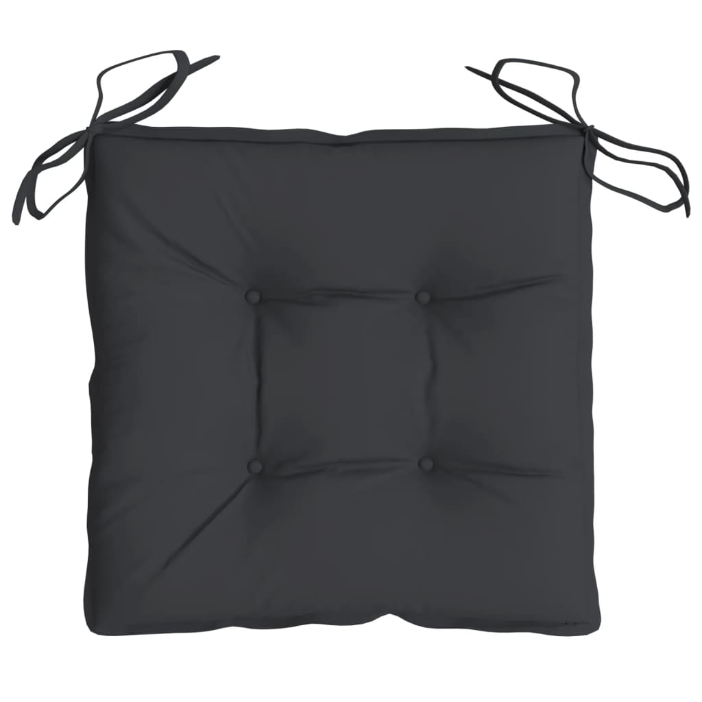 vidaXL Coussins de chaise 2 pcs Noir 40x40x7 cm Tissu Oxford