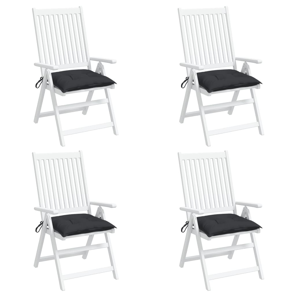 vidaXL Coussins de chaise 4 pcs Noir 40x40x7 cm Tissu Oxford