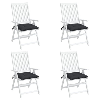 vidaXL Coussins de chaise 4 pcs Noir 40x40x7 cm Tissu Oxford