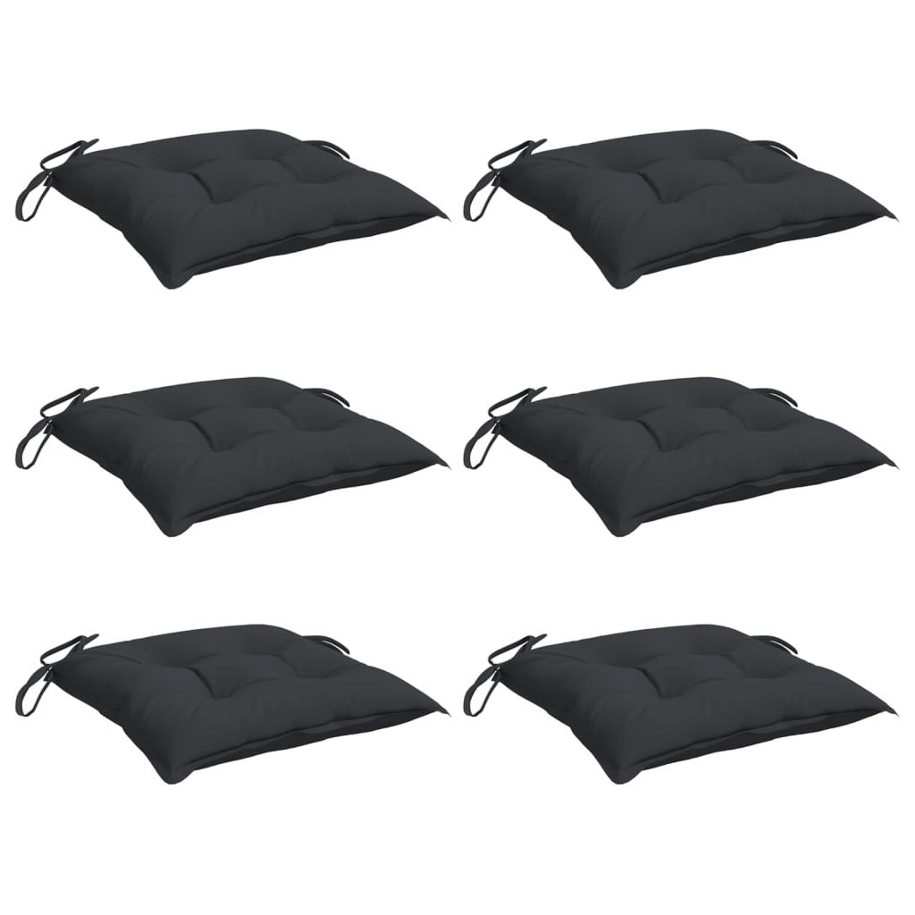 vidaXL Stuhlkissen 6 Stk. Schwarz 40x40x7 cm Oxford-Gewebe