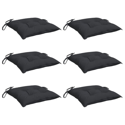vidaXL Stuhlkissen 6 Stk. Schwarz 40x40x7 cm Oxford-Gewebe