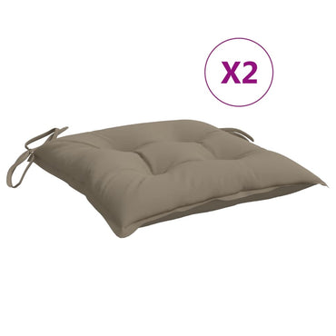 vidaXL Coussins de chaise 2 pcs Taupe 40x40x7 cm Tissu Oxford