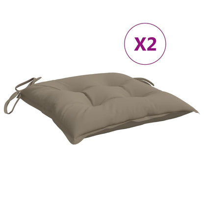 vidaXL Coussins de chaise 2 pcs Taupe 40x40x7 cm Tissu Oxford