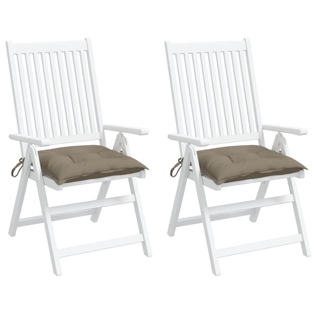 vidaXL Coussins de chaise 2 pcs Taupe 40x40x7 cm Tissu Oxford