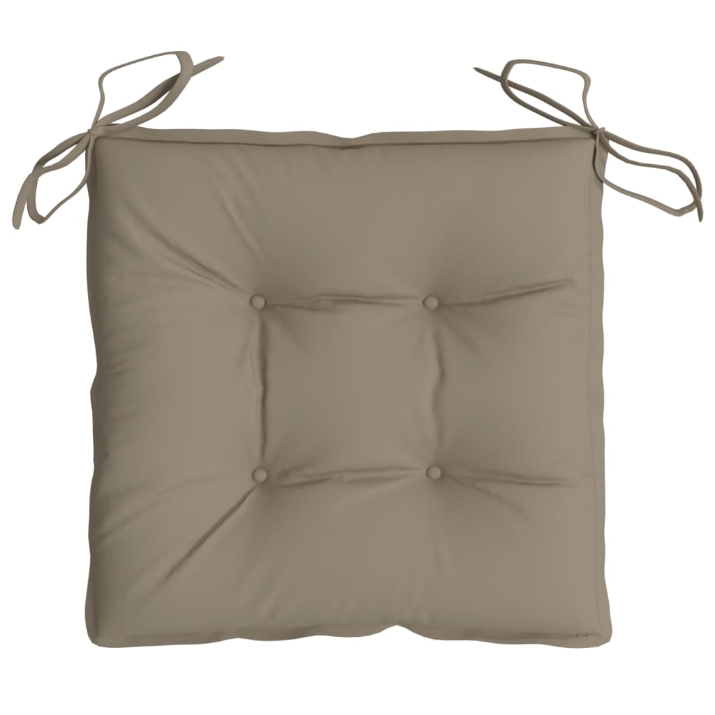 vidaXL Coussins de chaise 2 pcs Taupe 40x40x7 cm Tissu Oxford