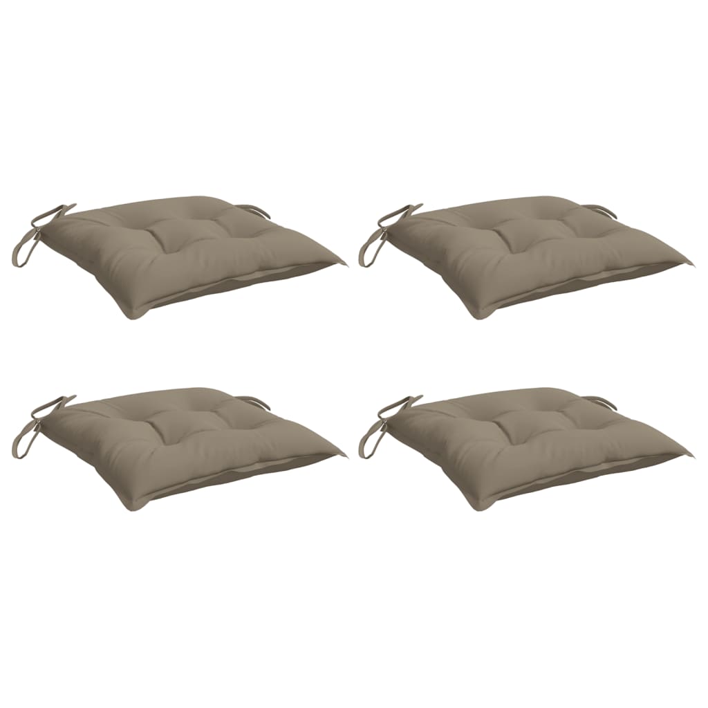 vidaXL Stuhlkissen 4 Stk. Taupe 40x40x7 cm Oxford-Gewebe