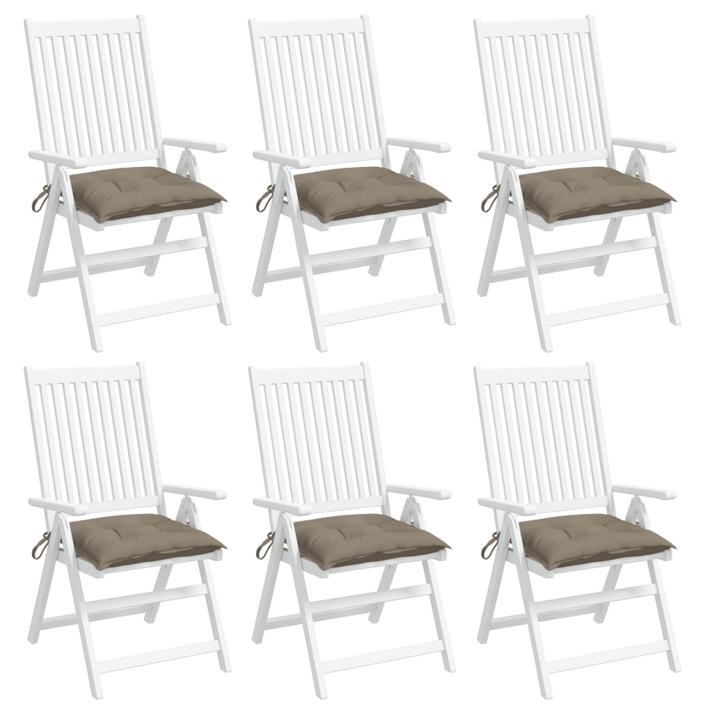 vidaXL Stuhlkissen 6 Stk. Taupe 40x40x7 cm Oxford-Gewebe
