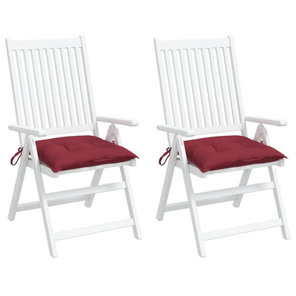 vidaXL Coussins de chaise 2 pcs Rouge bordeaux 40x40x7 cm Tissu Oxford