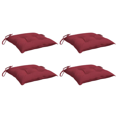 vidaXL Coussins de chaise 4 pcs Rouge bordeaux 40x40x7 cm Tissu Oxford