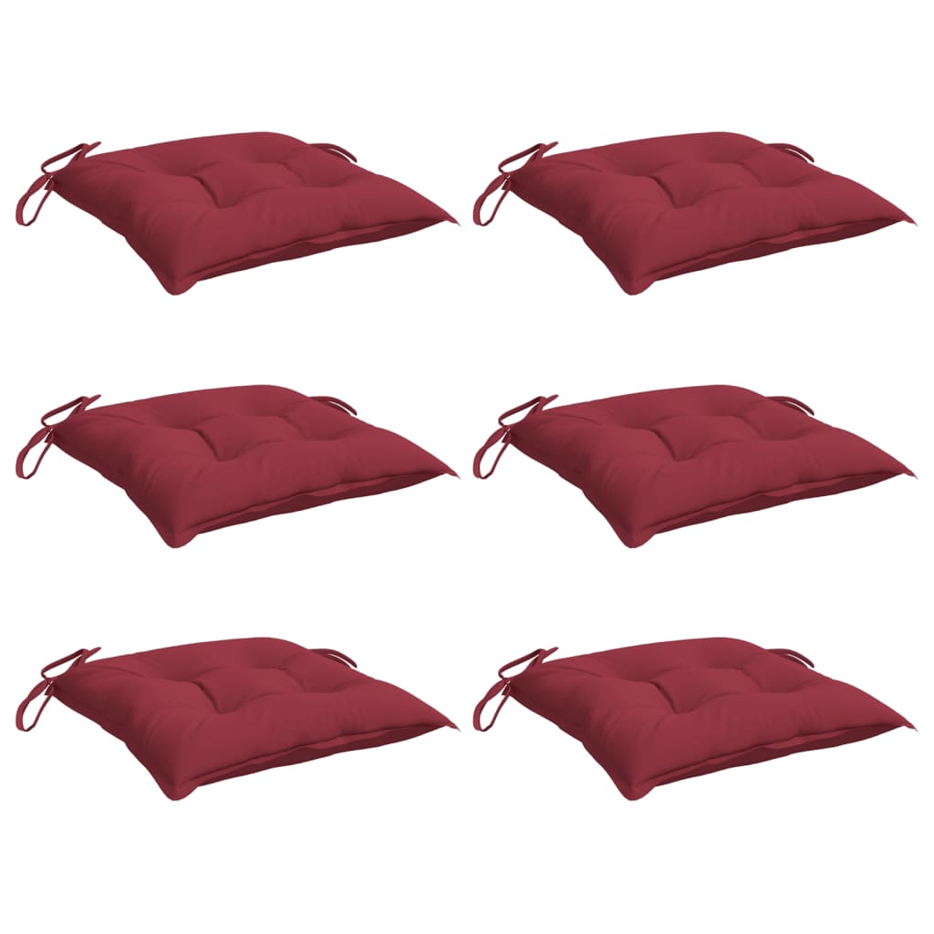 vidaXL Stuhlkissen 6 Stk. Weinrot 40x40x7 cm Oxford-Gewebe