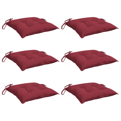 vidaXL Stuhlkissen 6 Stk. Weinrot 40x40x7 cm Oxford-Gewebe