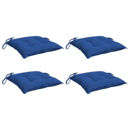 vidaXL Coussins de chaise 4 pcs Bleu 40x40x7 cm Tissu Oxford