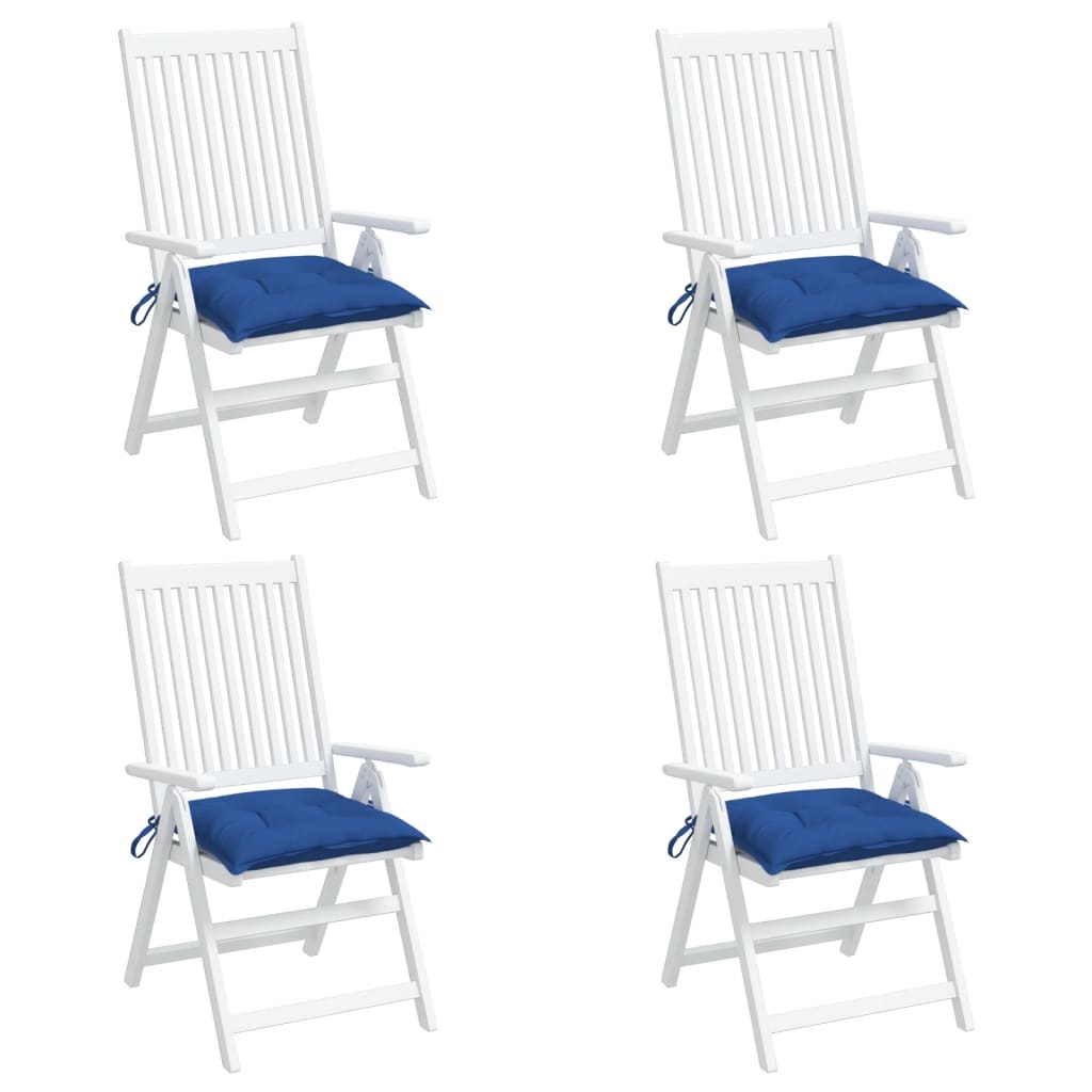 vidaXL Coussins de chaise 4 pcs Bleu 40x40x7 cm Tissu Oxford