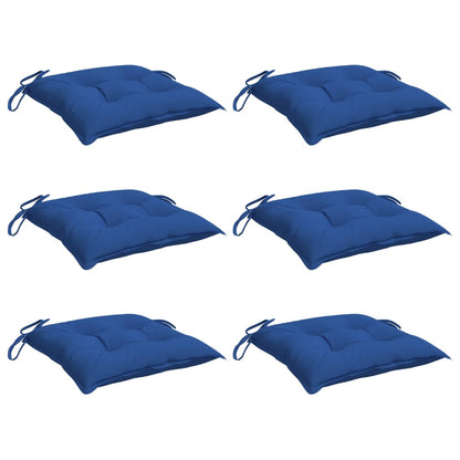 vidaXL Coussins de chaise 6 pcs Bleu 40x40x7 cm Tissu Oxford