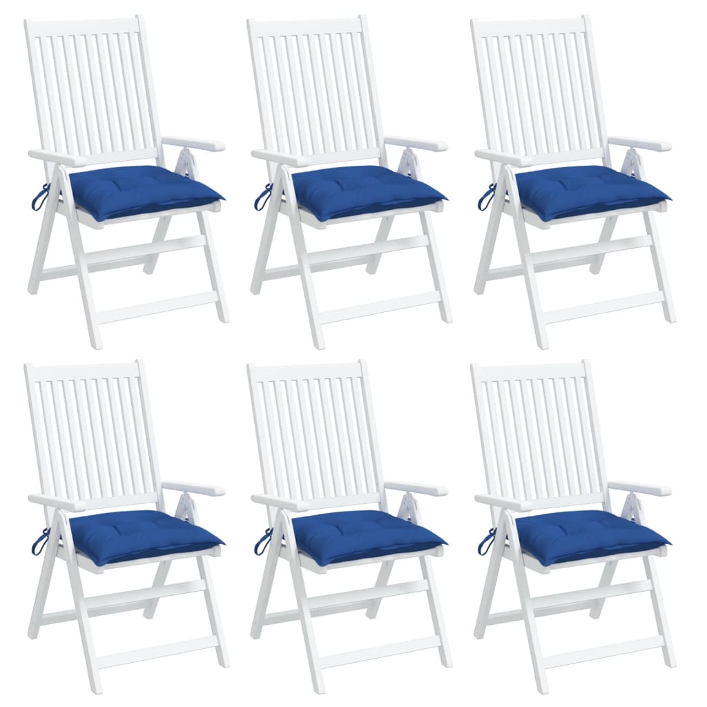 vidaXL Coussins de chaise 6 pcs Bleu 40x40x7 cm Tissu Oxford