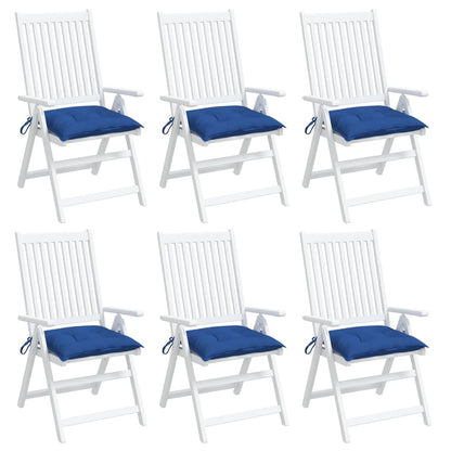 vidaXL Coussins de chaise 6 pcs Bleu 40x40x7 cm Tissu Oxford