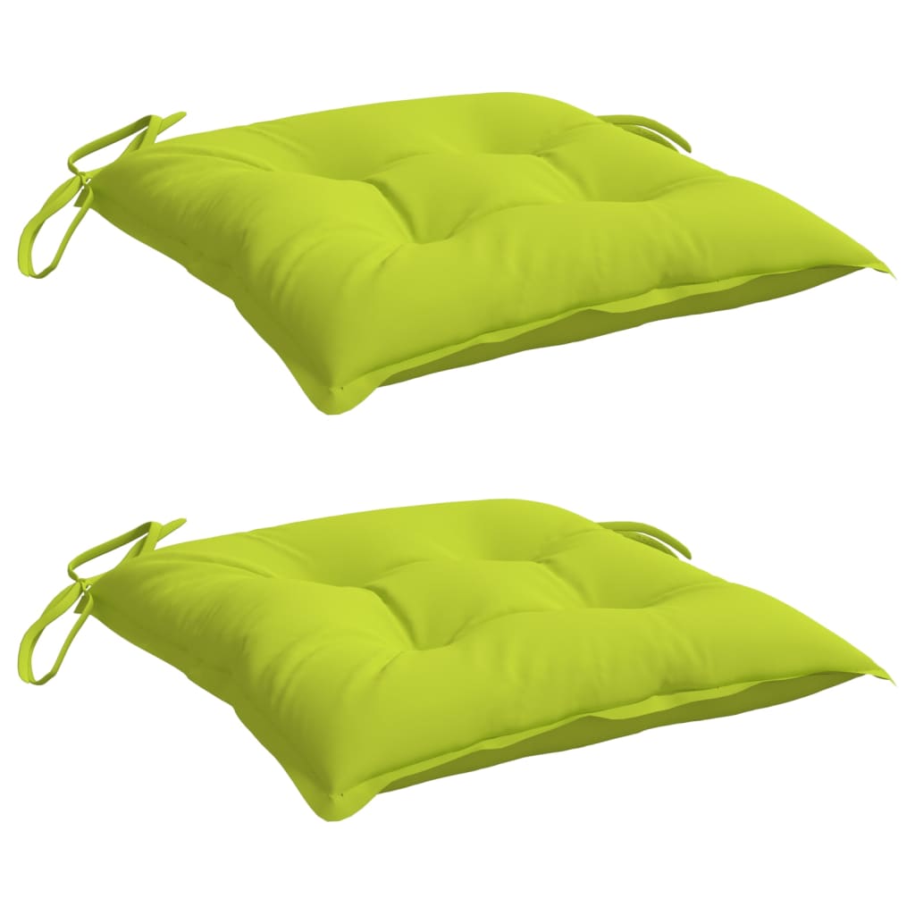 vidaXL Coussins de chaise 2 pcs Vert vif 40x40x7 cm Tissu Oxford