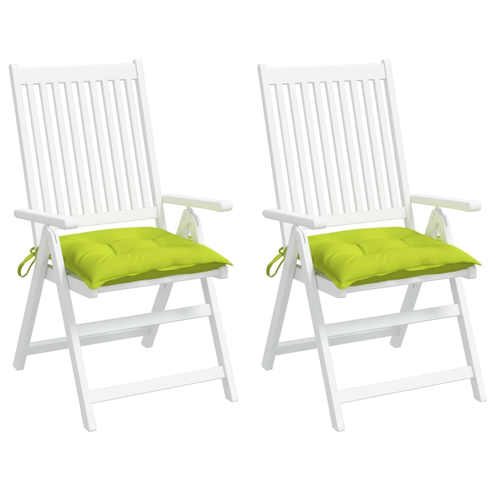 vidaXL Coussins de chaise 2 pcs Vert vif 40x40x7 cm Tissu Oxford