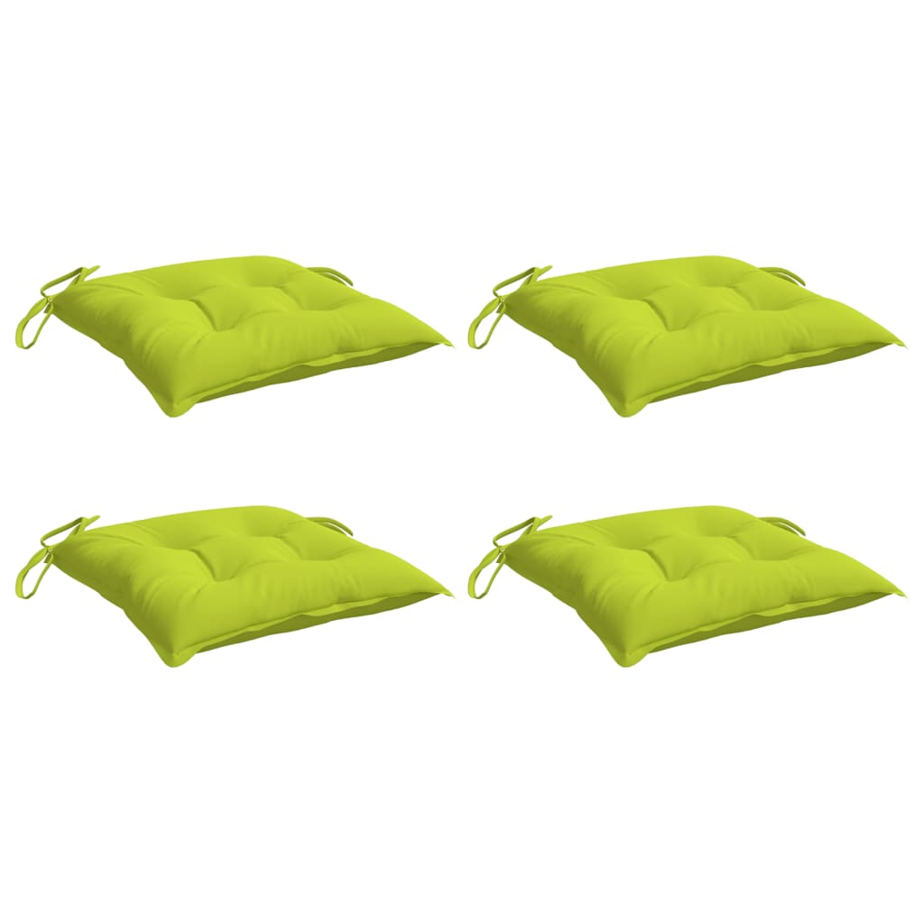 vidaXL Coussins de chaise 4 pcs Vert vif 40x40x7 cm Tissu Oxford