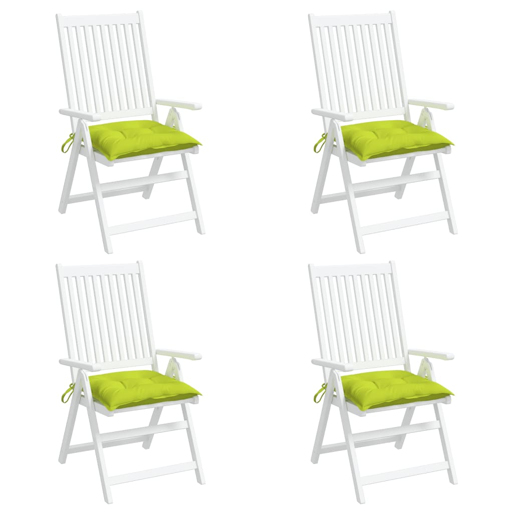 vidaXL Coussins de chaise 4 pcs Vert vif 40x40x7 cm Tissu Oxford
