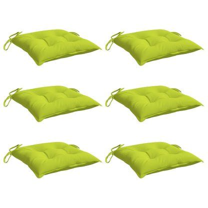 vidaXL Coussins de chaise 6 pcs Vert vif 40x40x7 cm Tissu Oxford