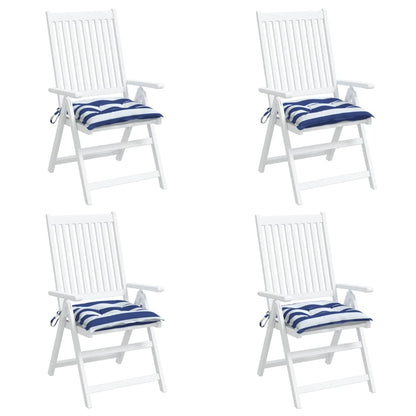 vidaXL Stuhlkissen 4 Stk. Blau & Weiß Gestreift 40x40x7 cm Stoff