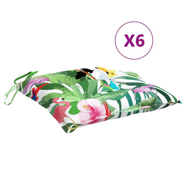 vidaXL Stuhlkissen 6 Stk. Mehrfarbig 40x40x7 cm Stoff