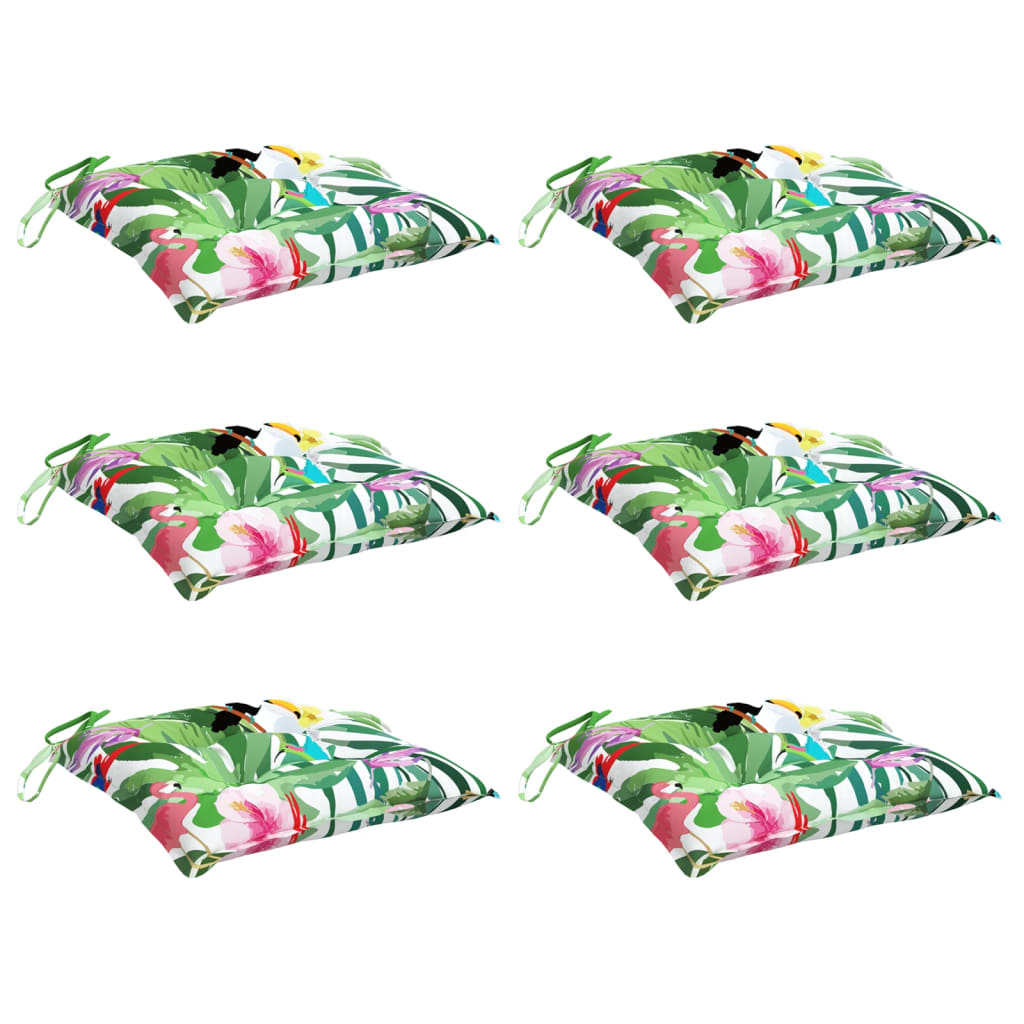 vidaXL Coussins de chaise 6 pcs Multicolore 40x40x7 cm Tissu