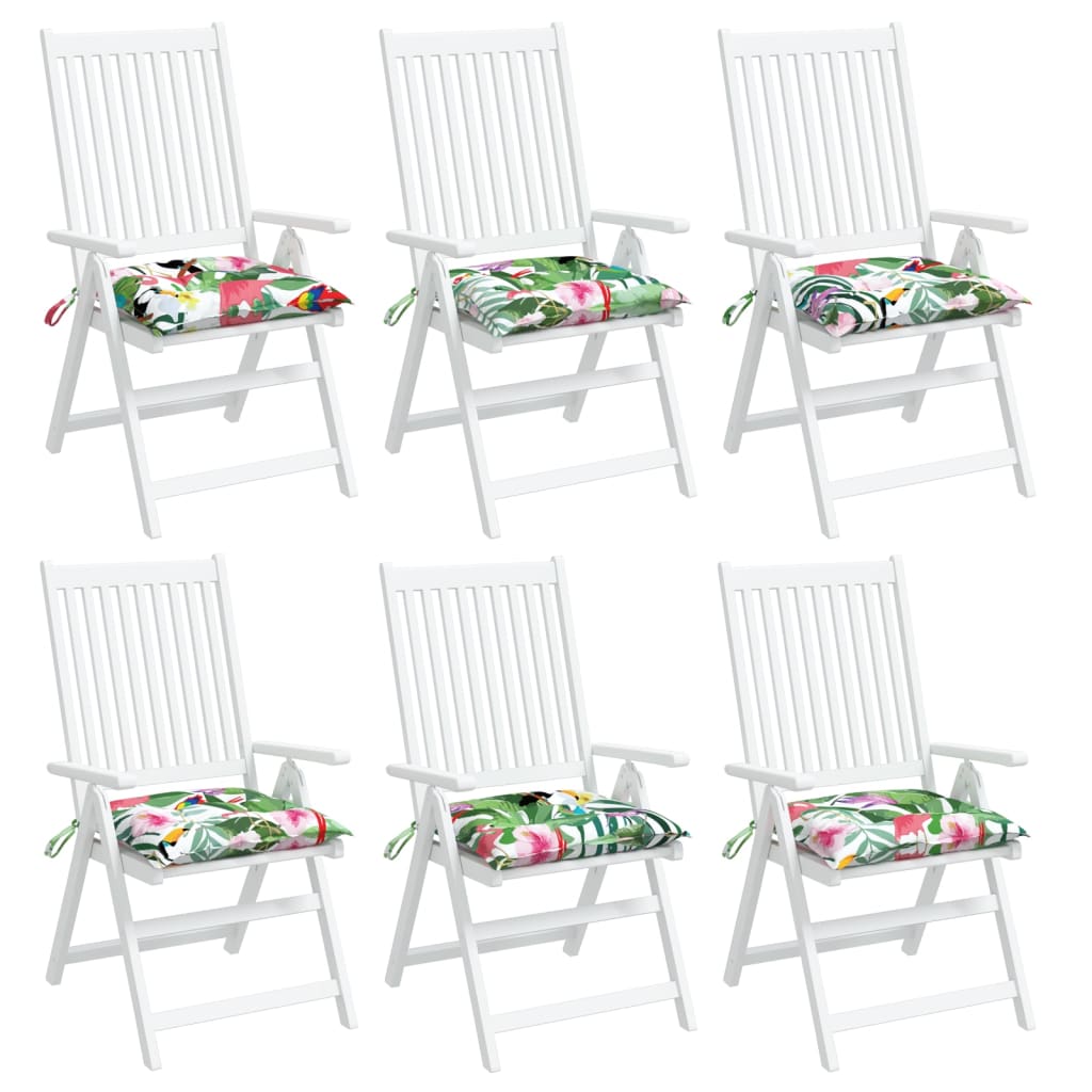 vidaXL Coussins de chaise 6 pcs Multicolore 40x40x7 cm Tissu
