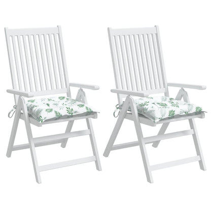 vidaXL Stuhlkissen 2 Stk. Blattmuster 40x40x7 cm Stoff