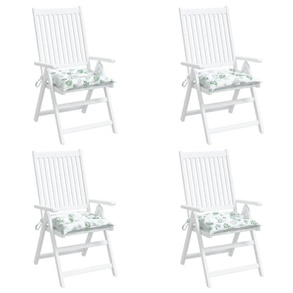 vidaXL Stuhlkissen 4 Stk. Blattmuster 40x40x7 cm Stoff