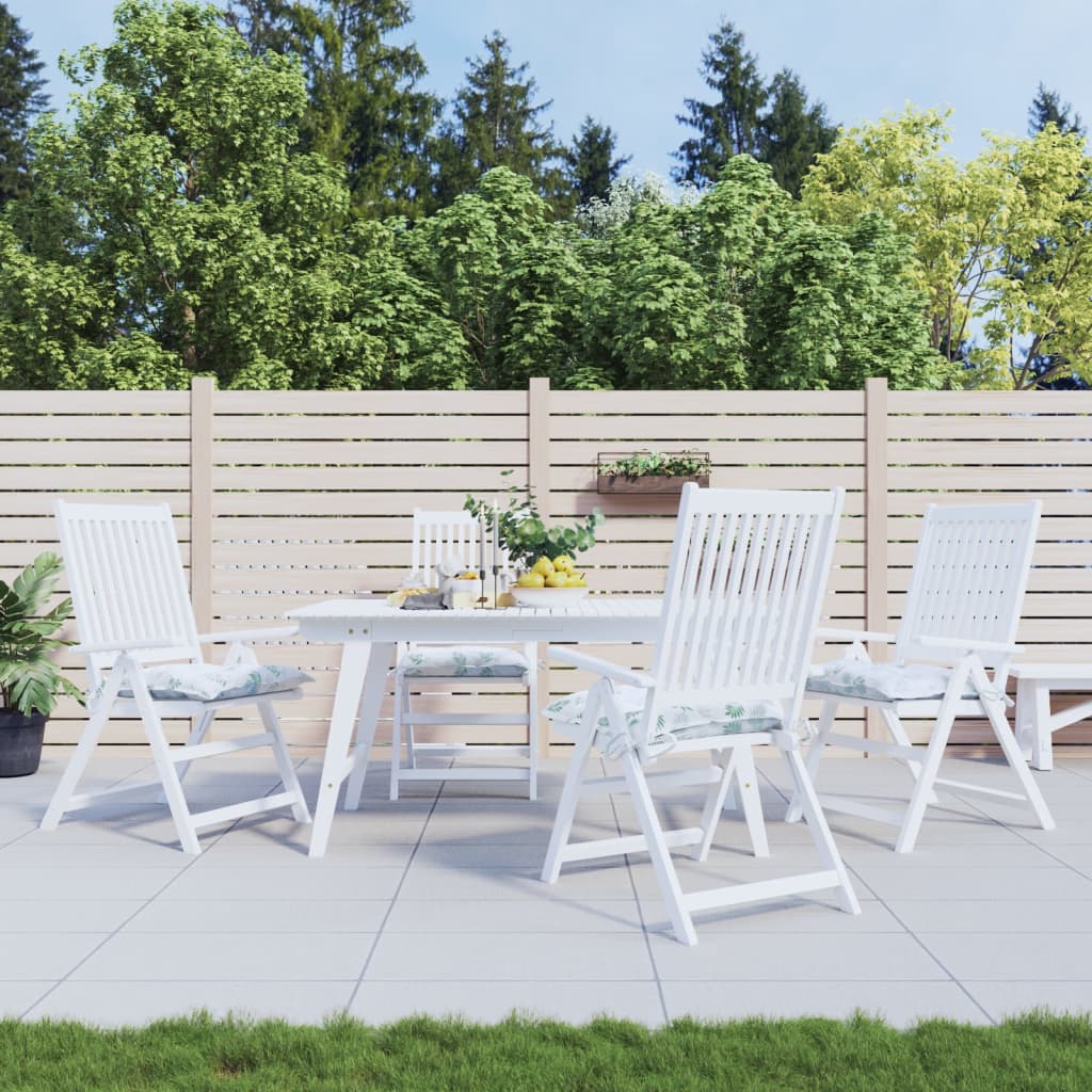 vidaXL Stuhlkissen 4 Stk. Blattmuster 40x40x7 cm Stoff