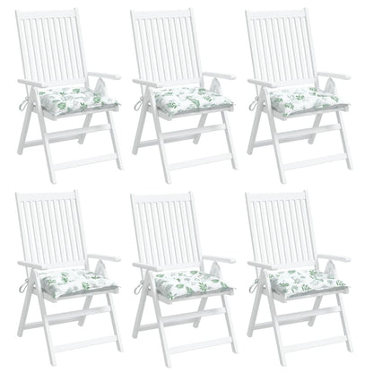 vidaXL Stuhlkissen 6 Stk. Blattmuster 40x40x7 cm Stoff