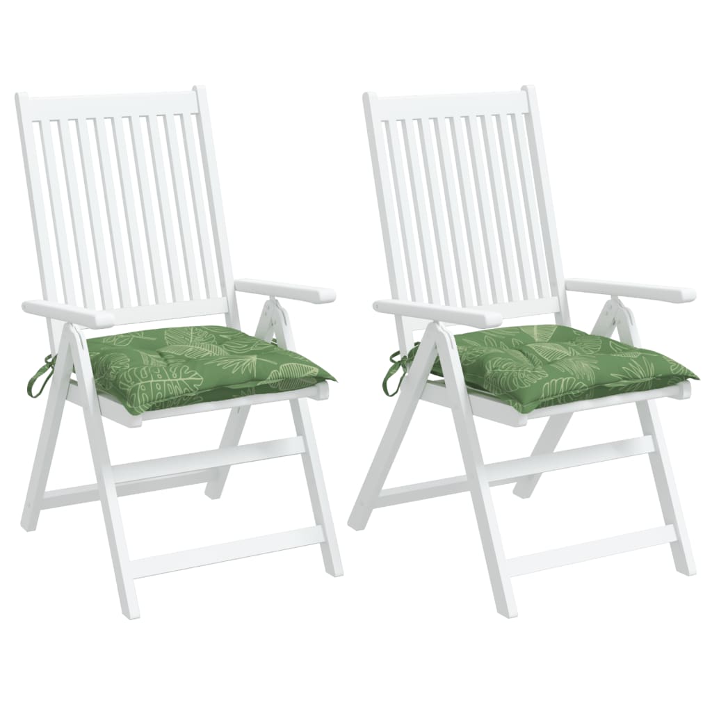 vidaXL Stuhlkissen 2 Stk. Blattmuster 40x40x7 cm Stoff