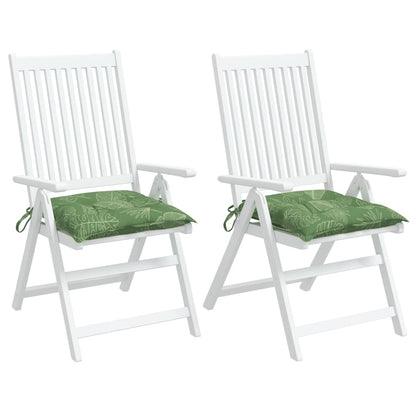 vidaXL Stuhlkissen 2 Stk. Blattmuster 40x40x7 cm Stoff