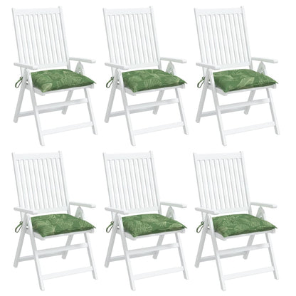 vidaXL Stuhlkissen 6 Stk. Blattmuster 40x40x7 cm Stoff