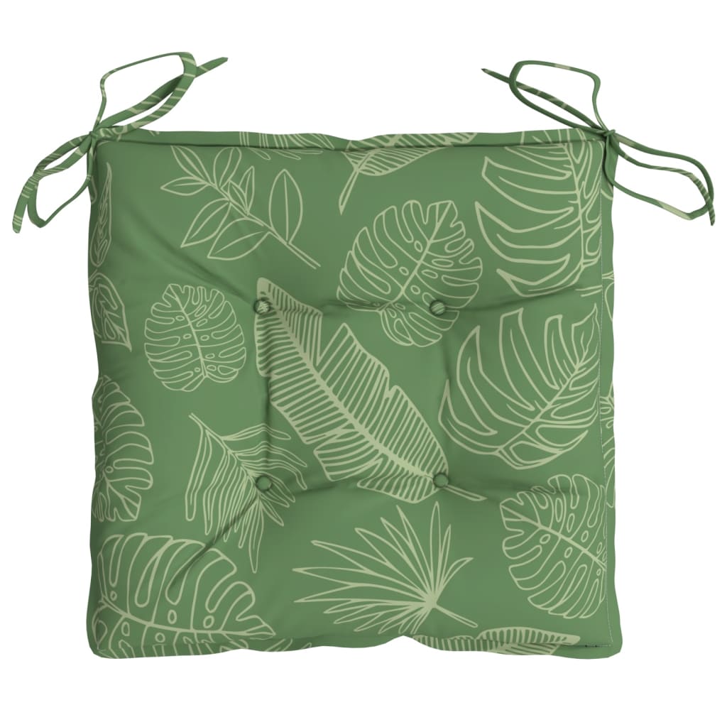 vidaXL Stuhlkissen 6 Stk. Blattmuster 40x40x7 cm Stoff