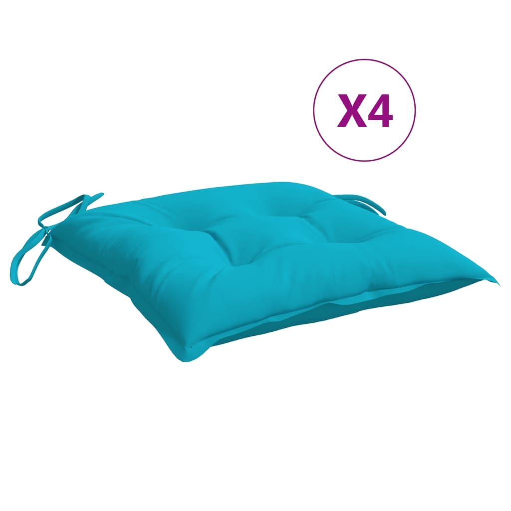 vidaXL Stuhlkissen 4 Stk. Türkis 40x40x7 cm Stoff