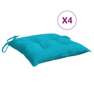 vidaXL Stuhlkissen 4 Stk. Türkis 40x40x7 cm Stoff
