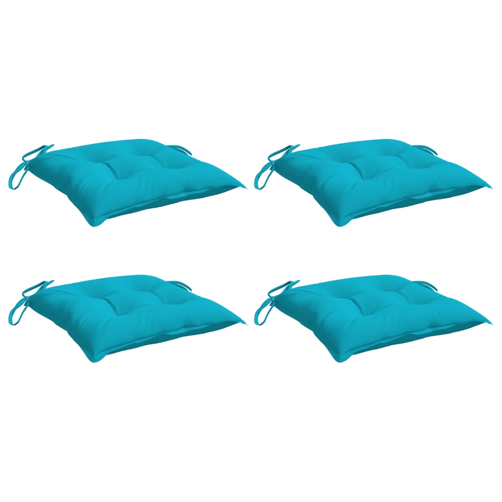 vidaXL Stuhlkissen 4 Stk. Türkis 40x40x7 cm Stoff