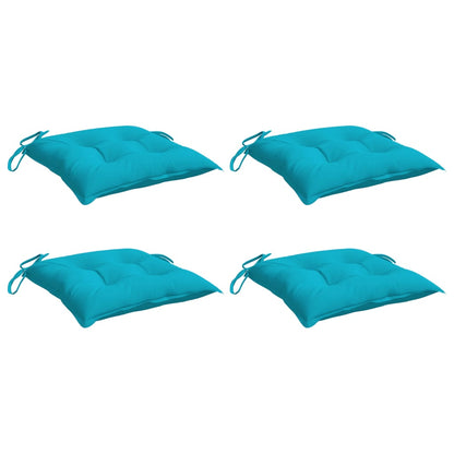 vidaXL Stuhlkissen 4 Stk. Türkis 40x40x7 cm Stoff