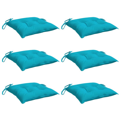 vidaXL Coussins de chaise 6 pcs Turquoise 40x40x7 cm Tissu