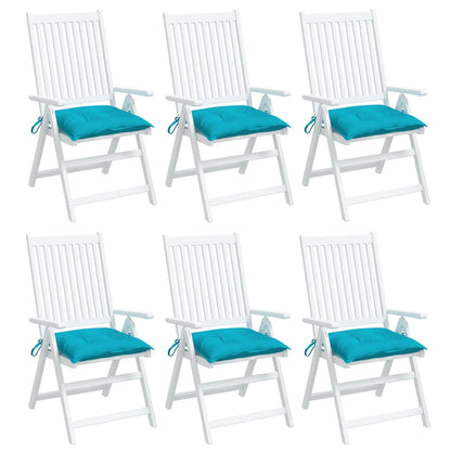 vidaXL Coussins de chaise 6 pcs Turquoise 40x40x7 cm Tissu